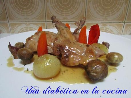 Conejo asado al horno con verduras Conejo asado al horno con verduras