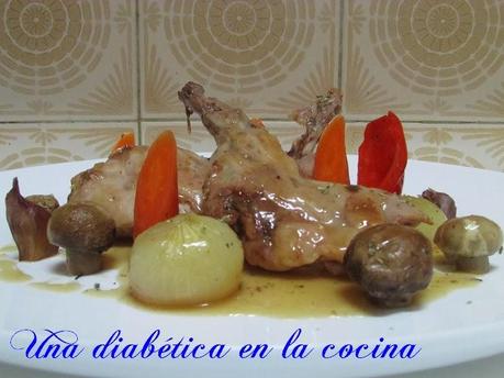 Conejo asado al horno con verduras Conejo asado al horno con verduras