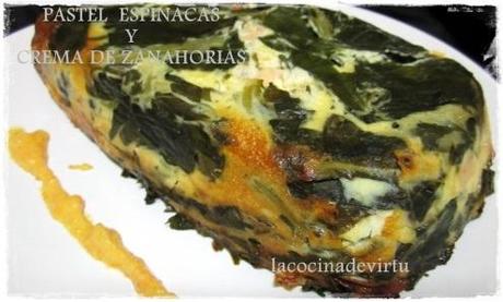 LOS DOMINGOS DE ALBAL: MOLDE ALUMINIO RECTANGULAR pastel de espinacas y crema de zanahoria