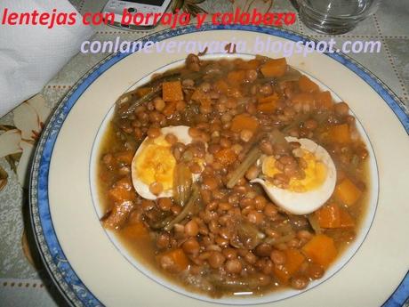 conlaneveravacia.blogspot.com LENTEJAS CON BORRAJAS Y CALABAZA