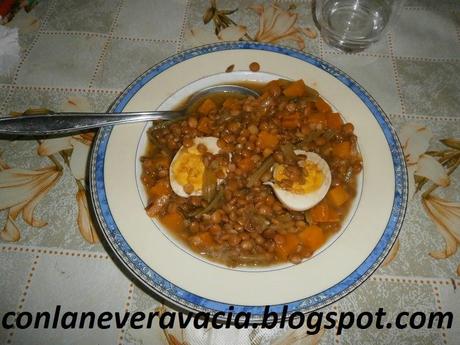 conlaneveravacia.blogspot.com LENTEJAS CON BORRAJAS Y CALABAZA