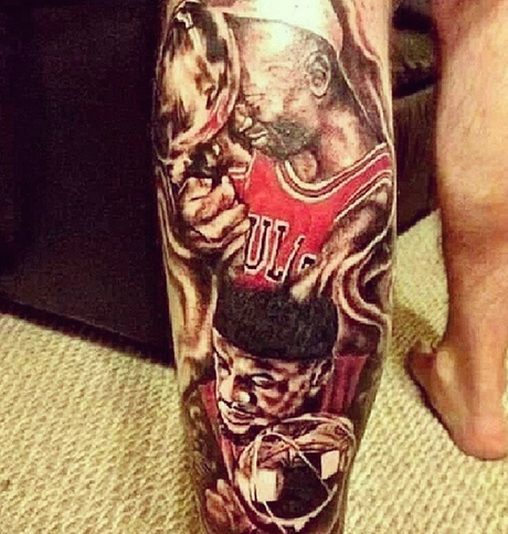 Estrellas de la NBA, inmortalizados en la piel. lebron-james-michael-jordan-tattoo