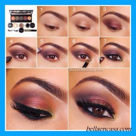 MAQUILLAJES DE OJOS  PARA FIESTA PASO A PASO