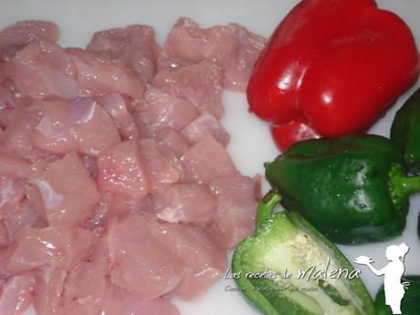 Pavo con pimientos Pavo con pimientos