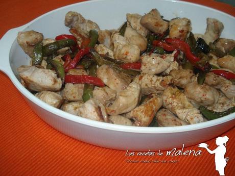 Pavo con pimientos Pavo con pimientos