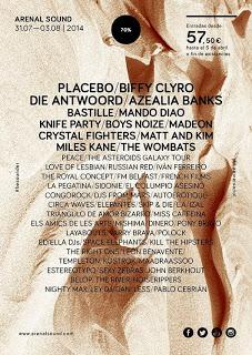 Arenal Sound 2014: Biffy Clyro, Dinero, Layabouts, Varry Brava, FM Belfast, Sexy Zebras, Templeton... Arenal Sound 2014: Biffy Clyro, Dinero, Layabouts, Varry Brava, FM Belfast, Sexy Zebras, Templeton...