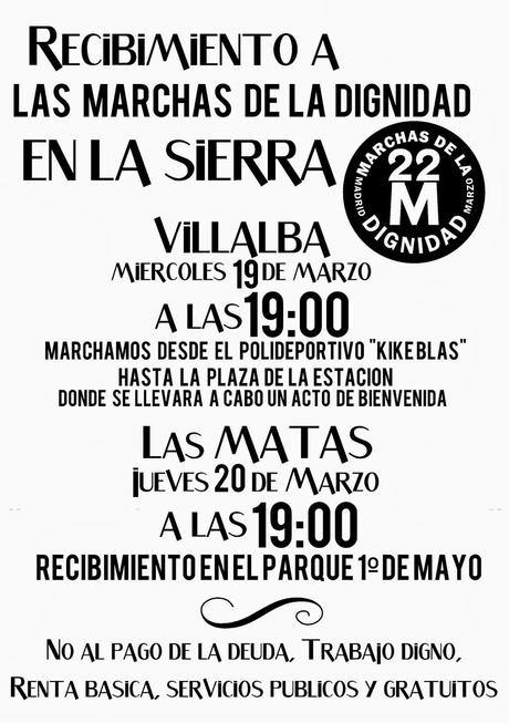 Llegan las Marchas de la Dignidad a la Sierra de Madrid #22M