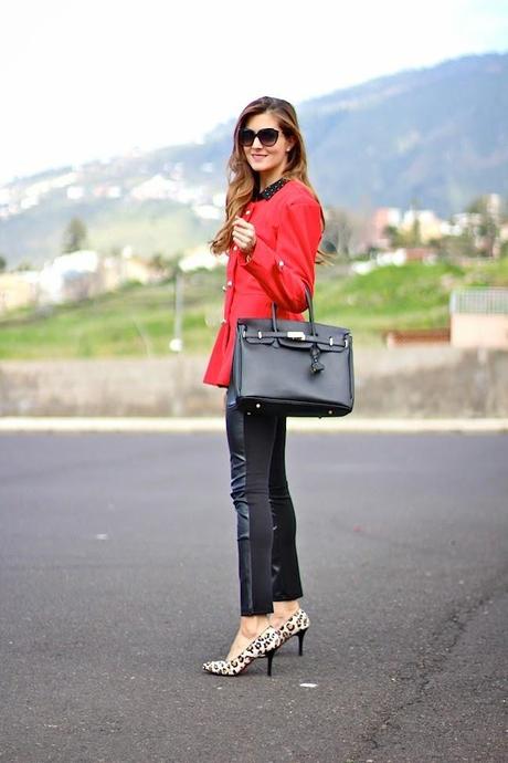 Red, leather & leopard Red, leather & leopard
