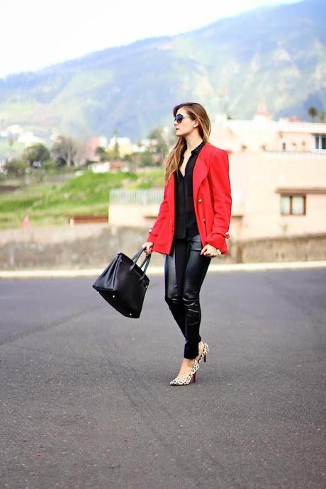 Red, leather & leopard Red, leather & leopard