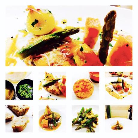 Manitas de cerdo en pastel con verduras y espárragos trigueros en su jugo la foto-1675_Fotor