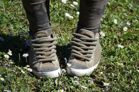sport military look green militar sneakers