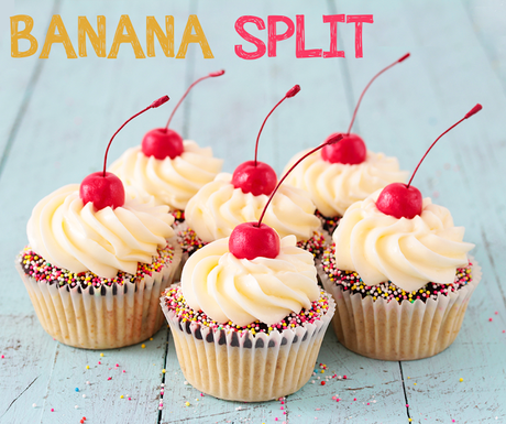 Cupcakes de banana split