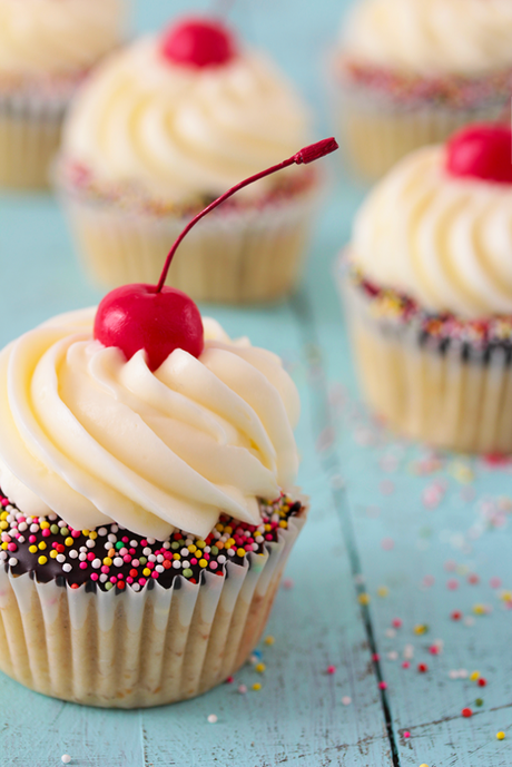 Cupcakes de banana split