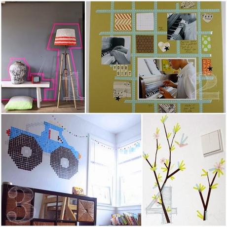 Washi tape en las paredes Washi tape en las paredes