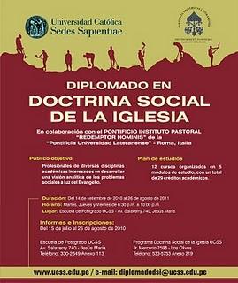 Inicio Diplomado en Doctrina Social de la Iglesia, Martes 14, en la UCSS