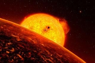 Impresión artística del exoplaneta CoRoT-7b
