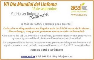 Con motivo del VII Día Mundial del Linfoma, que se conmemora mañana bajo el lema “Podría ser linfoma ¡Infórmate!” Con motivo del VII Día Mundial del Linfoma, que se conmemora mañana bajo el lema “Podría ser linfoma ¡Infórmate!”