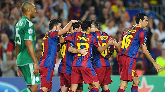 Messi marcó por duplicado en la goleada del Barça