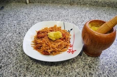 Fideua de chorizo Fideua de chorizo