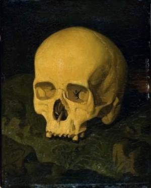 Cuadro del supuesto cráneo de Goya, de 1848