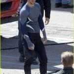 Primeros planos de Ojo de Halcón, Bruja Escarlata y Mercurio en el rodaje de Los Vengadores: La Era de Ultrón Rodaje de Los Vengadores: La Era de Ultrón