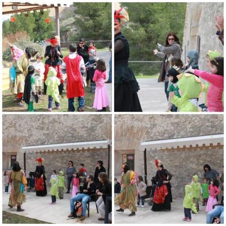 El Castillo se pone máscara y colorete fotos bailando