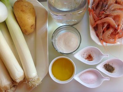 Crema de Puerros con Gamba Blanca. Crema de Puerros con Gamba Blanca.