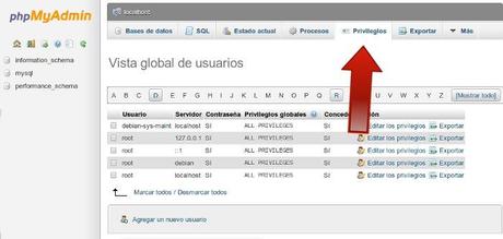Como crear un servidor web 3, convertir Debian en un servidor crear-usuario-phpmyadmin