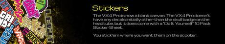 Scooter Madd Gear VX4 Pro – Ideal para principiantes Pack de 10 pegatinas para que puedas customizar el patinete y adaptarlo a tu estilo.