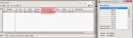 Grosores de línea en Autocad Grosores de línea en Autocad