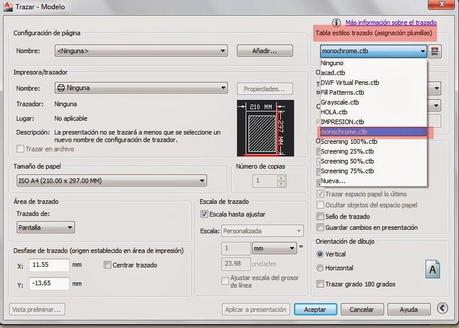 Grosores de línea en Autocad Grosores de línea en Autocad