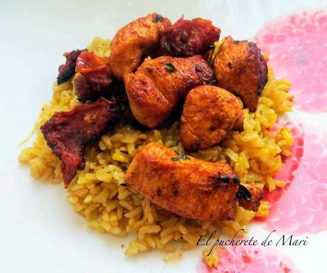 ARROZ SALVAJE AL AZAFRAN CON POLLO AGRIDULCE ARROZ SALVAJE AL AZAFRAN CON POLLO AGRIDULCE