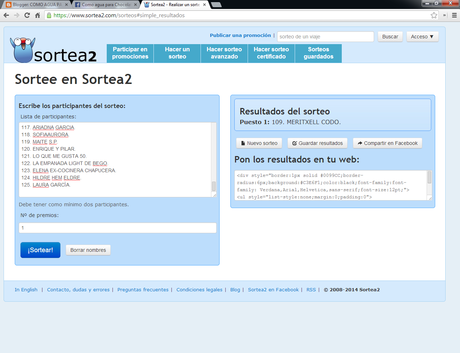 RESULTADO DEL PRIMER SORTEO DEL BLOG. RESULTADO DEL PRIMER SORTEO DEL BLOG.