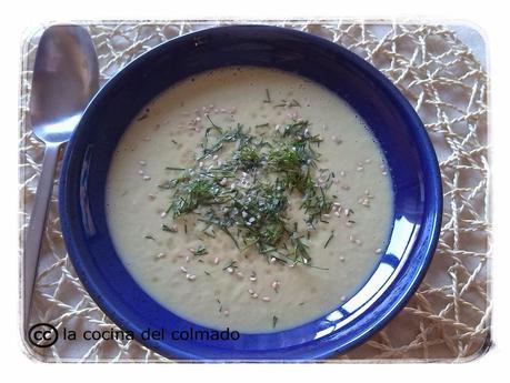 Crema de espárragos verdes y tahini Crema de espárragos verdes y tahini