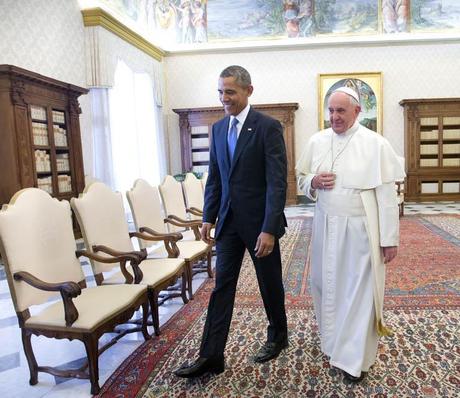 El papa Francisco se reunió en el Vaticano con Barack Obama , en el primer encuentro privado desde que Francisco fue elegido pontífice, hace un año.  Foto:  AP 