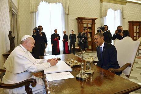 El papa Francisco se reunió en el Vaticano con Barack Obama , en el primer encuentro privado desde que Francisco fue elegido pontífice, hace un año.  Foto:  Reuters 