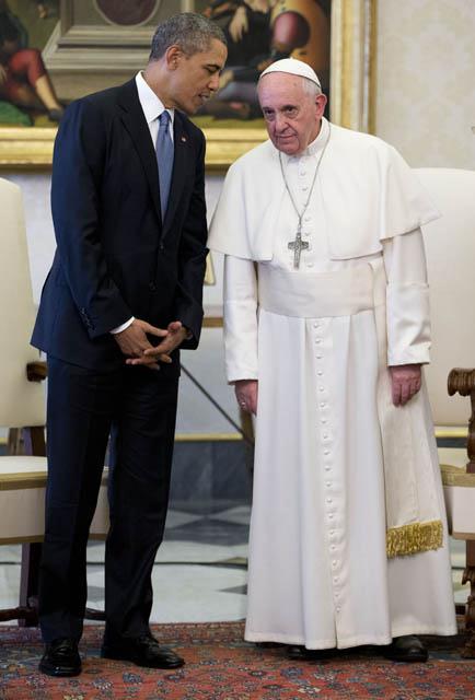 El papa Francisco se reunió en el Vaticano con Barack Obama , en el primer encuentro privado desde que Francisco fue elegido pontífice, hace un año.  Foto:  AP 