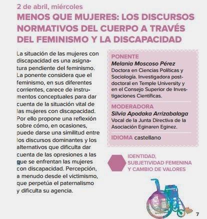 Conferencia 'Menos que mujeres: Los discursos normativos del cuerpo a través del feminismo y la discapacidad'