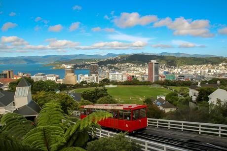 Wellington y el Cable Car desde el Botanic Garden