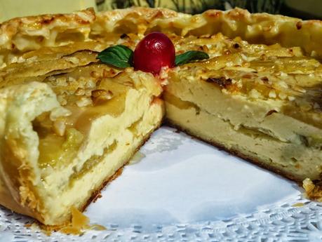 Tarta de crema y manzana