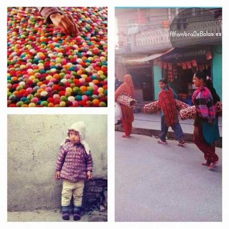 Las alfombras de bolas de fieltro de Nepal Las alfombras de bolas de fieltro de Nepal