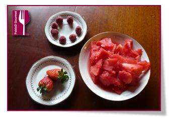 PabloD Gourmet - Ingredienser vattenmelon juice med bär