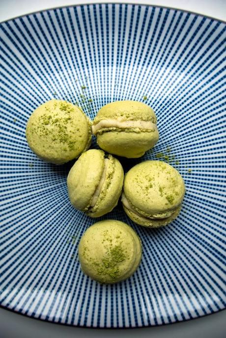 Macarons de té verde matcha y vainilla Macarons de té verde matcha y vainilla