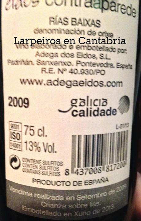 Blanco Contraaparede 2009, vinazo de la subzona O Salnés Blanco Contraaparede 2009, vinazo de la subzona O Salnés