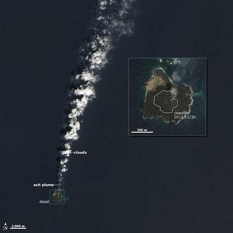 Niijima y Nishino-shima desde satélite Niijima y Nishino-shima desde satélite