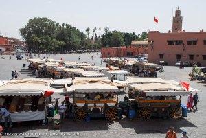 Puesto de comida callejera en Yamaa el Fna (Marrakech)