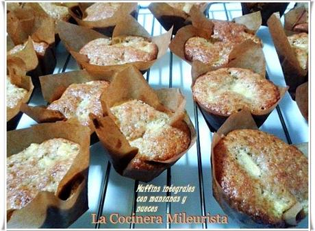 Muffins integrales con manzanas y nueces