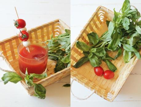 Bloddy Mary con brocheta de mozzarella y tomates cherry Bloddy Mary con brocheta de mozzarella y tomates cherry