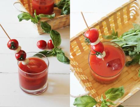 Bloddy Mary con brocheta de mozzarella y tomates cherry Bloddy Mary con brocheta de mozzarella y tomates cherry