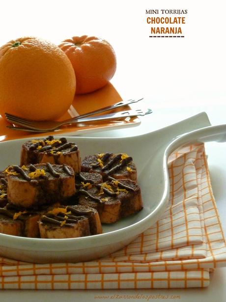 Mini Torrijas de Chocolate y Naranja